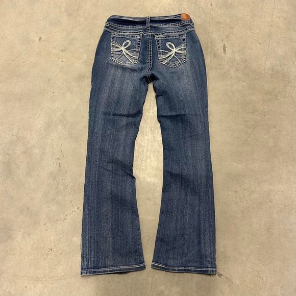 Y2K Dark Wash Flared Wide Leg Bootcut Fall Essential Jeans - Picture 2 of 3